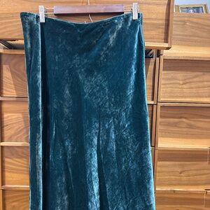 Emerald velour skirt
